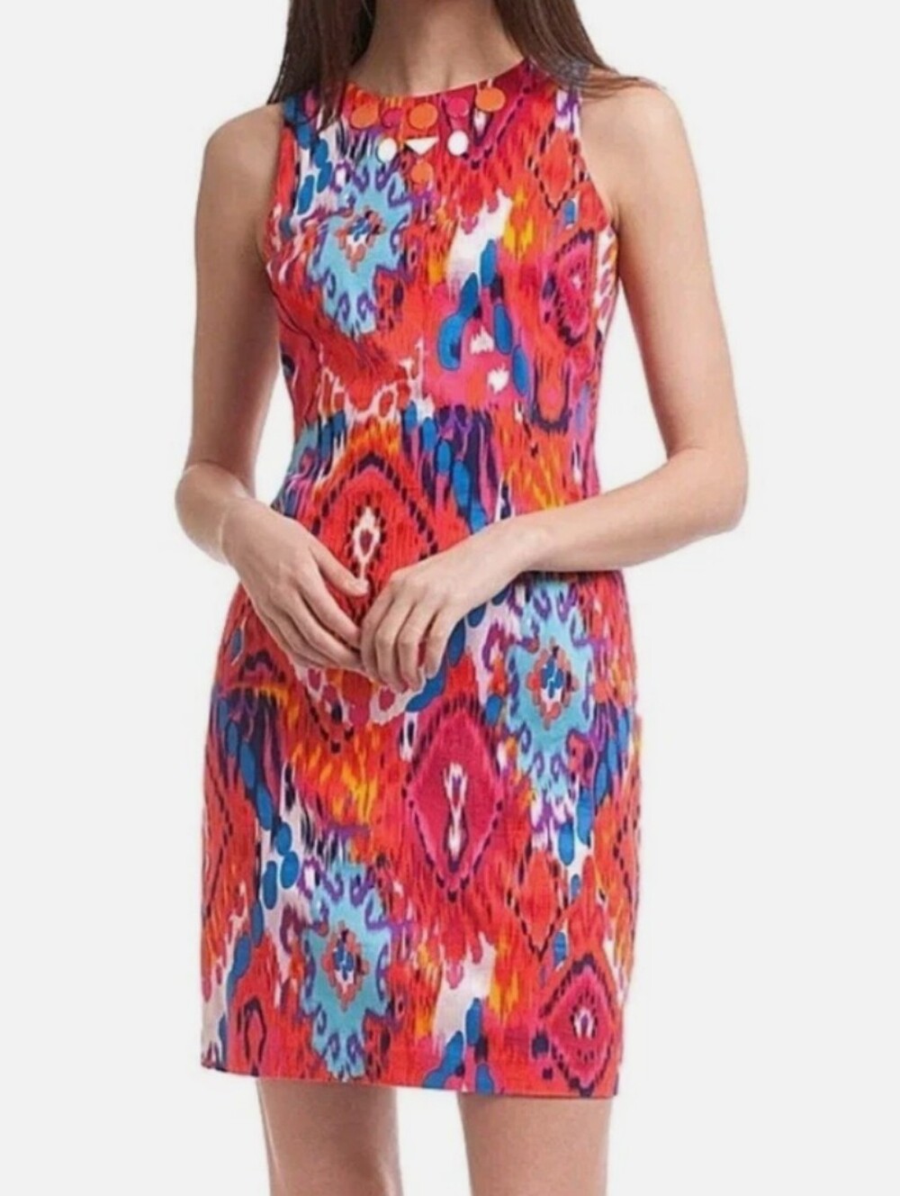 Belle Badgley Mischka Ikat Sheath Dress Sz 6